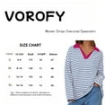 thumbnail image 2 of Women's Oversized Striped Sweatshirt Casual Long Sleeve V Neck Loose Fit Pullover Spring Tops Shirts, 2 of 7