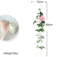 thumbnail image 3 of Silla de boda Respaldo Silla de flores Decoraciones Silla floral artificial Banco Flores decorativas para boda Jardín Recepción de vacaciones al aire 15cmx60cm Gloria flores de la boda, 3 of 5