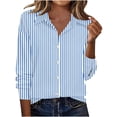 thumbnail image 6 of NTACZA Work Long Sleeve Tops for Women Business Striped Dress Shirt Office Button Up Woman Shirts S, 6 of 8
