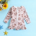 thumbnail image 2 of Summer Savings Clearance! Edvintorg Toddler Baby Girls' Swimwears With Zipper Cute Printed Guard Long Sleeve Bathing Suits Ruffled Swimsuit Kids Girl 12M-5T Children Swimwear For Girls, 2 of 7