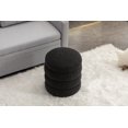 thumbnail image 2 of Modern Round Ottoman with Soft Padded Seat, Multifunctional Vanity Chairs for Makeup, Upholstered Footrest Stool Ottoman Foot Stool for Living Room, Bedroom, Black, 2 of 9