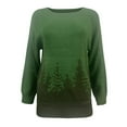 thumbnail image 4 of Green Womens Tops Women's Colorblock Design Loose Casual Knit Drop Shoulder Long Sleeve Pullover Sweater Fall Outfits for Women 2025, 4 of 6