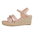thumbnail image 4 of Pandaie Comfortable Wedge Sandals for Women 2026 Vacation Ankle Strap Strappy Espadrille Casual Open Toe Platform Summer Shoes Pink 7, 4 of 5