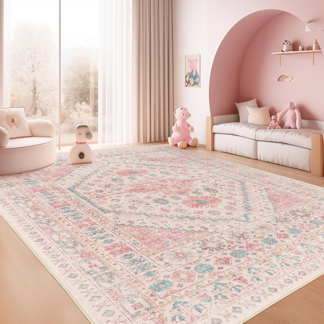 x Area Rugs for Living Room Backing Washable Rugs Vintage Large Area Rug,Stain Home Decor Rug (Orange &#;x&#;)