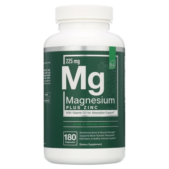 Magnesium & Zinc with Vitamin D3 by Essential Elements - For Sleep Immune & Bone Support | Magnesium Citrate, Glycinate, Malate 225mg - Triple Magnesium Supplement for Women and Men - 3 Month Supply