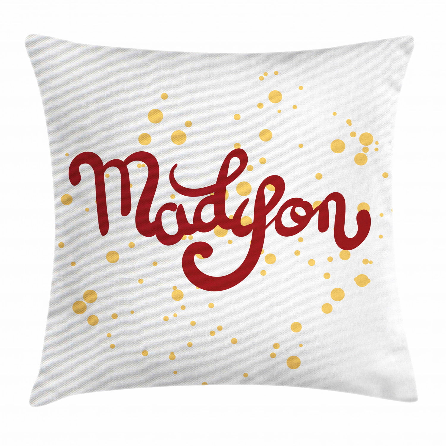 or custom color pillow cover Personalized off white burlap square letter RED 