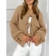 thumbnail image 4 of Suéter PRETTYGARDEN con Lazo Frontal, Tejido Grueso, Color Caqui, Talla L, 4 of 8