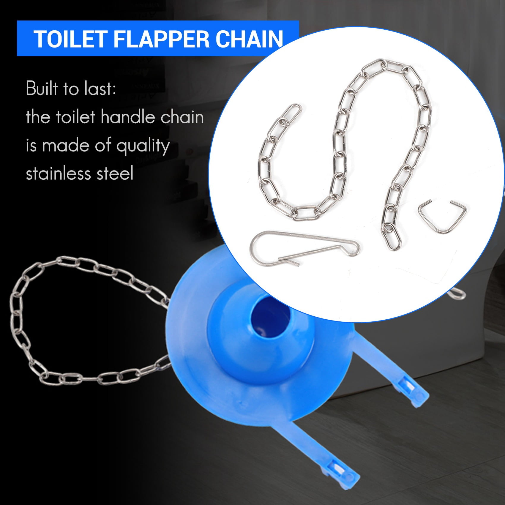 10 Pieces Toilet Handle Chain Stainless Steel Toilet Flapper Lift