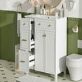 thumbnail image 4 of GVN Bathroom Storage Vanity,Bathroom Floor Cabinet,36" Bathroom Vanity with Ceramic Sink, Standard and Double-Layer Drawers, Soft Close Doors, White, 4 of 13