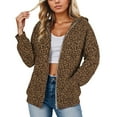 thumbnail image 2 of FAOWME Womens Hoodies With Pocket Long Sleeve Leopard Print Zipper Comfortable Fashion Sweatshirts For Autumn Winter Daily Wear Coffee L, 2 of 4