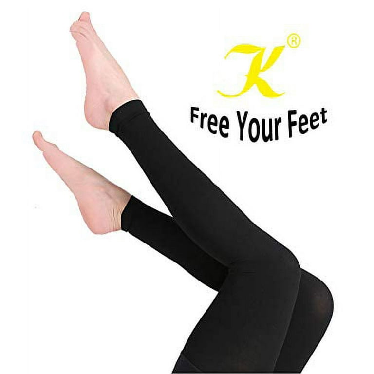 KEKINGÂ® Thigh High Compression Stockings Footless, Unisex, 15-20mmHg Leg  Support Compression Sleeves with Anti-Slip Silicone Band, Opaque, Treatment