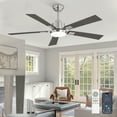 thumbnail image 2 of Zardon 52 Inch Modern Ceiling Fan with Light and Remote & APP Control, Adjustable Downrod Mount, 6 Speeds, Ultra Quiet DC Motor, Reversible Nickel Blades, 2 of 10