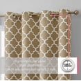 thumbnail image 2 of THD Moroccan Trellis Lattice Decorative Blackout Thermal Privacy Room Darkening Grommet Window Drapes Curtain Panels for Bedroom - Set of 2 (Taupe, 52 W x 108 L), 2 of 6