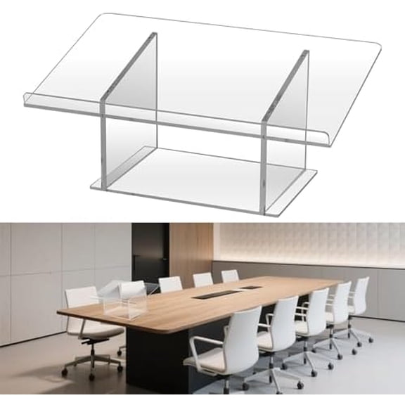 Thickening Acrylic Tabletop Podium, Portable Plexiglass Pulpits, Clear Podium Stand for Weddings,Classroom,Conference,Churches,Professional Presentation (23-1/2"W x 10-1/2"H x 14-1/4"D)$$Office