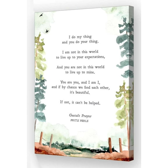 Gestalt Prayer Wall Art Inspirational Poem Poster Landscape Giclee Canvas Prints Vertical Artwork Paintings for Hallway Hanging