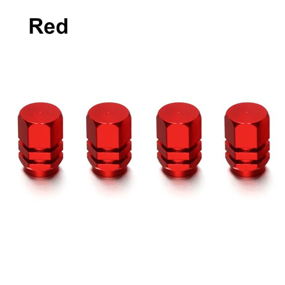 4pcs Automobiles Motorcycles Airdust Aluminum Alloy Rim Stem Covers Tire Valve Caps Tyre Cap Car Wheel Accessories RED