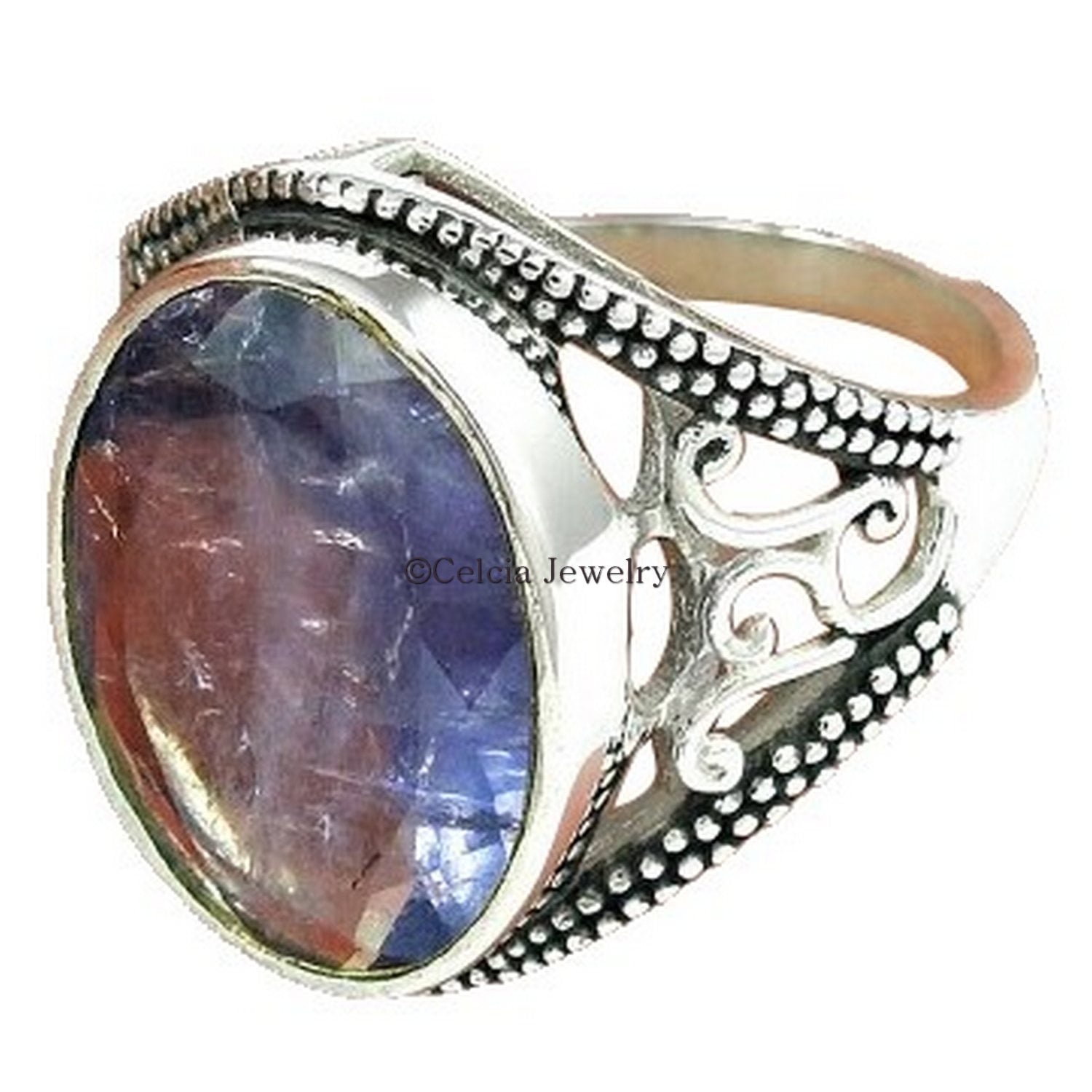 Iolite Gemstone Womens Ring, Promise Ring, Proposal Ring, Bridal Shower Gifts, Friendship Gift, Bridesmaid Gifts, Bohemian Ring, Attractive jewelry, Mothers Day Gifts (iolite, Size 7)