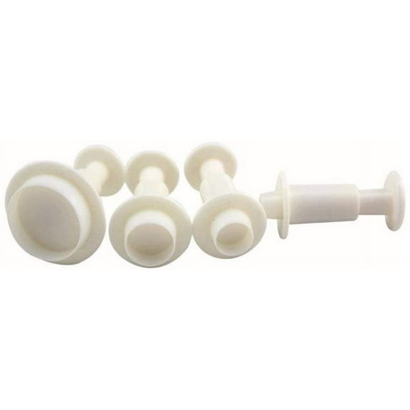 O'Creme Round Plastic Plunger Cutters - 4 Different Sizes, 1 Each