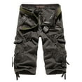 thumbnail image 2 of YYDGH Men's Cargo Shorts 3/4 Relaxed Below Knee Capri Cargo Pants Cotton Dark Gray L, 2 of 4
