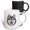 Multicolor, variant on 3drose, Siberian Husky Dog and Mountain Laurel Blossom, 11oz Two-tone Black Mug
