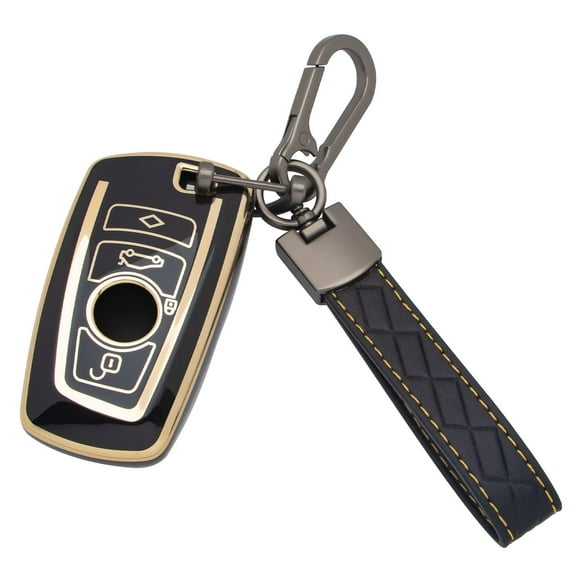 Xotic Tech Black Soft TPU 4-Button Full Protect Seal Cover Keyless Entry Remote Control Key Fob Case Protector w/Keychain Compatible with BMW 1 2 3 4 5 6 7 Series X3 X4 X2 X3 X4 M2 M3 M4 M5 M6 F20 F21