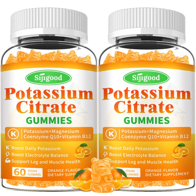Suplemento de potasio Sijigood Gomies de alta potencia, 120 unidades