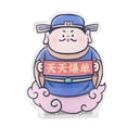 thumbnail image 4 of Chinese God of Wealth Nodding Miniature Car Dashboard Ornament Desktop Toy 8x10.5cm Table Decoration for Housewarming Gift D, 4 of 9