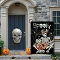 thumbnail image 5 of Halloween Gothic Skeleton Decorative Garden Flag, Spooky Black Jack O Lantern Pumpkin Skull Guitar Yard Outside Home Decorations, Spider Web Bat Holiday Outdoor Small Decor Double Sided 12x18, 5 of 6