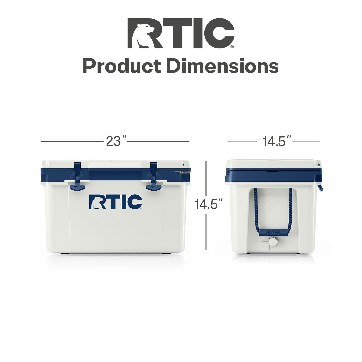 RTIC 32 QT Hard-Sided Ice Chest Cooler, Ultra-Light, Fits 48 Cans, Cool Grey & Navy