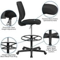 thumbnail image 2 of Ergonomic Mid-Back Mesh Drafting Chair with Black Fabric Seat and Adjustable Foot Ring, 2 of 9