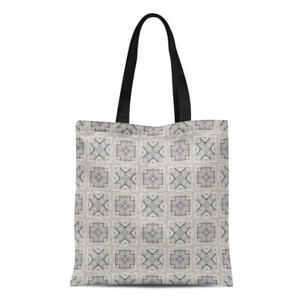 Brown Bag Patterns ASHLEIGH Canvas Bag Resuable Tote Grocery Shopping Bags Brown Abstract the Patterns of Old Weave Rattan Bamboo Traditional Colorful Box Tote Bag ()
