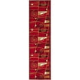 thumbnail image 2 of Handcraft Rugs-Modern Contemporary Brand New Area Rugs-Abstract Carpet with Wavy Swirls -Shed free Red/Mocha/Ivory/Black2x7 feet Runner, 2 of 6
