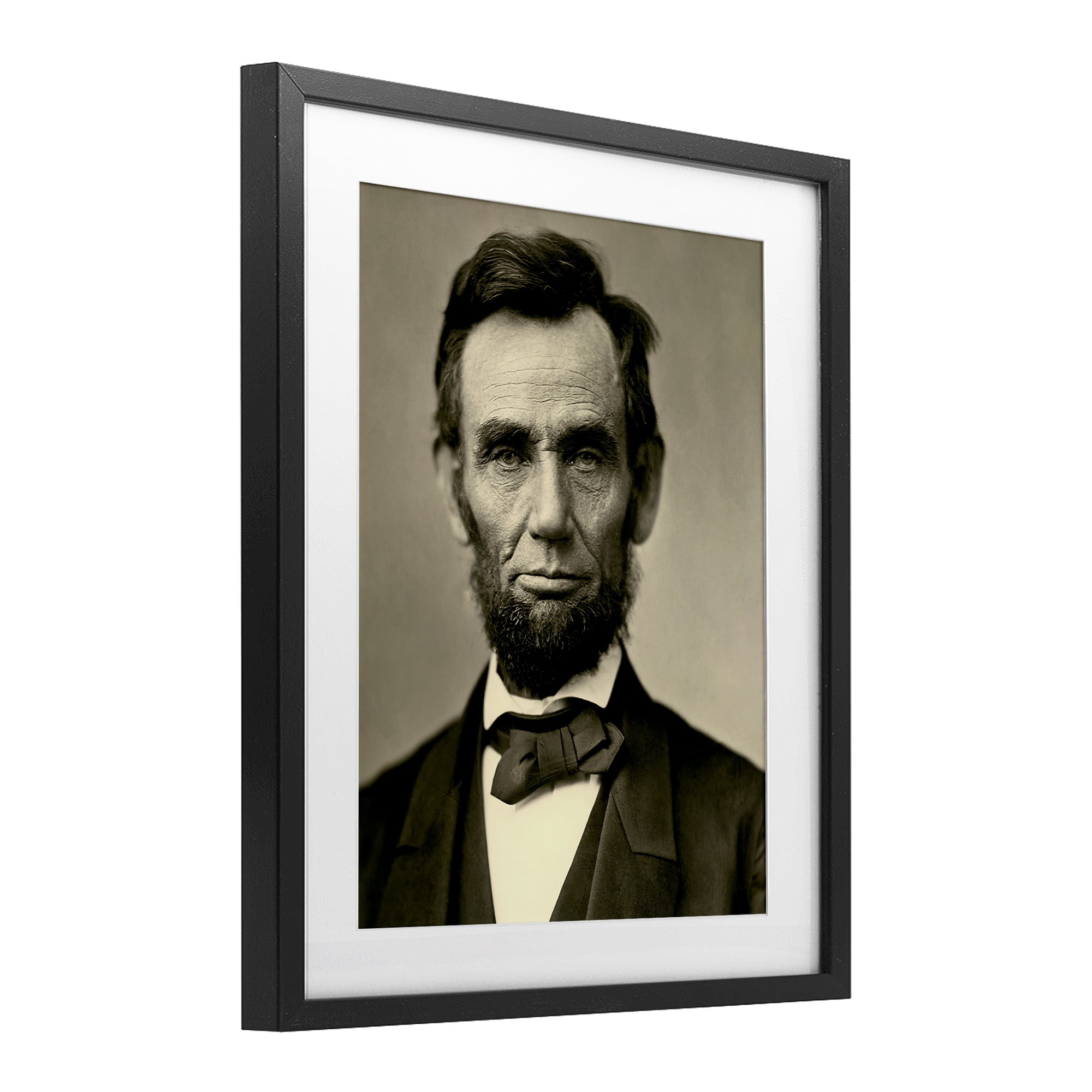 Stupell Industries Iconic Lincoln Portrait Black Framed Print Under Glass, design by Alexander Gardner