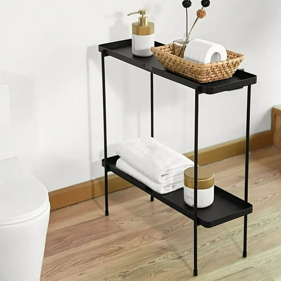 2 Tier Storage Shelves with Wheels -Metal Shelves for Storage Rolling Utility Shelf Organizer Rack for Kitchen Garage Pantry Closet Laundry