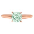 thumbnail image 7 of Solitaire Engagement Ring for Women - 1.5ct Simulated Green Diamond in 14K Rose Gold Promise Ring, 7 of 7