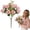 E, variant on 12.2" 10-Heads Artificial Austin Rose Bouquet - Burgundy Silk Fake Roses with Greenery, Faux Floral Arrangement for Wedding, Home Table Centerpieces & Party Decor