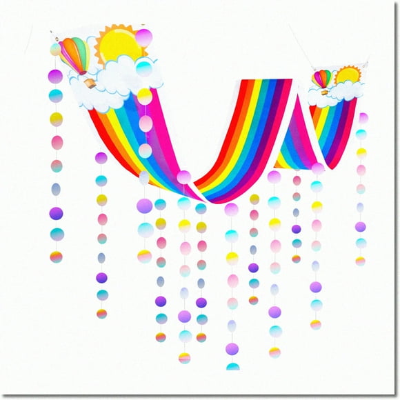 Rainbow Cloudscape: Whimsical Hanging Decor for Colorful Celebrations - Perfect for Birthdays, Weddings, and Baby Showers!