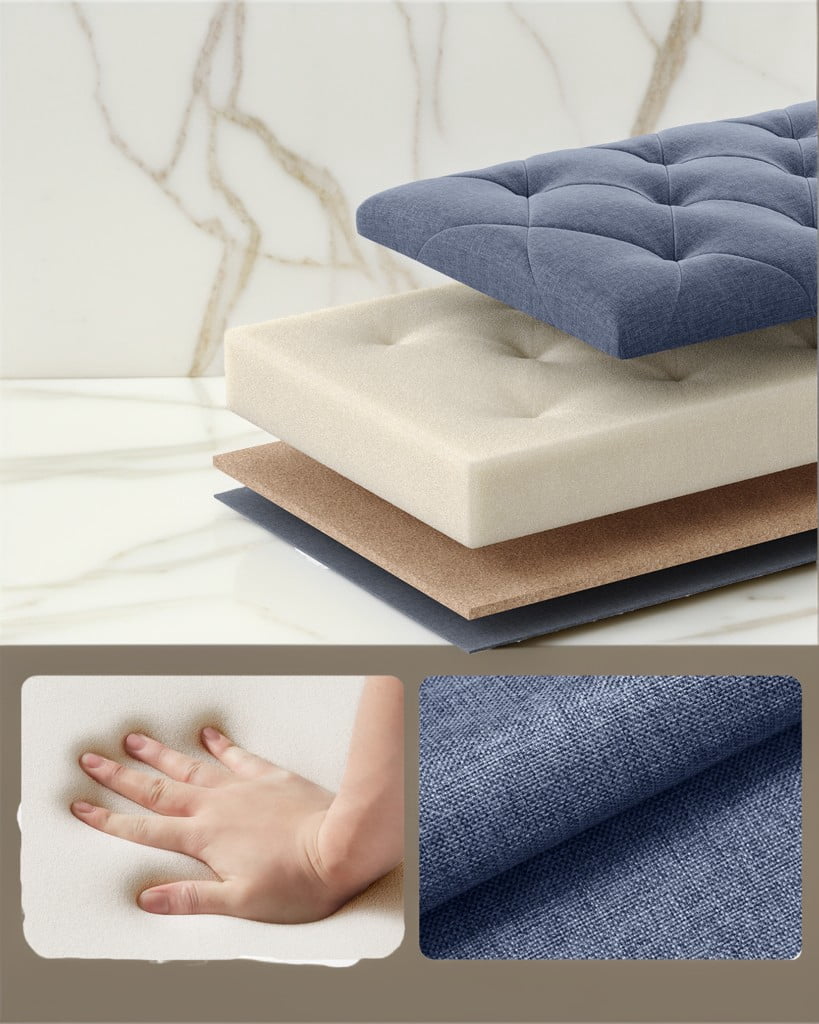 LEDREM Storage Ottoman Bench, 43" End of Bed Bench with Removable Cover, 660lb Capacity, for Living Room, Bedroom, Light Denim Blue