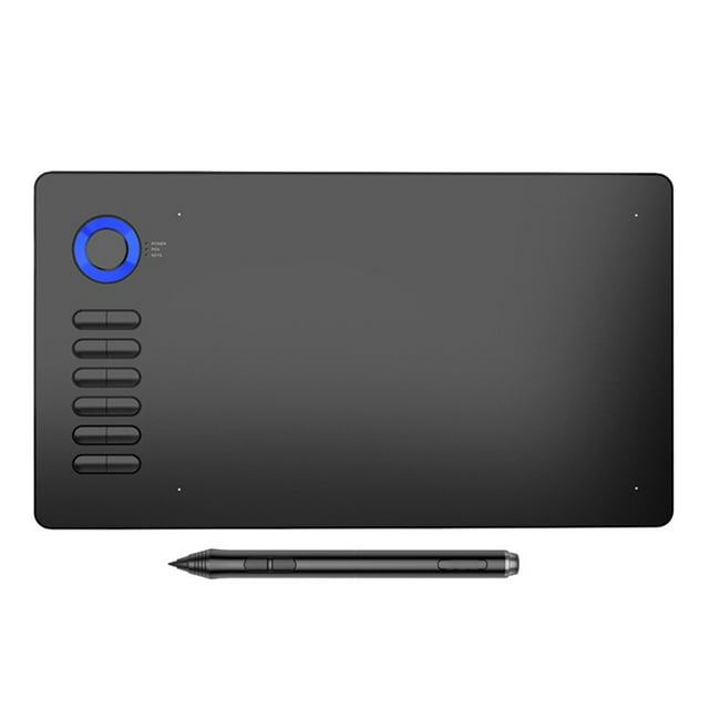 Sidaley Tableta de dibujo A15, bolígrafo gráfico de 10x6 pulgadas con lápiz óptico pasivo sin batería, 12 teclas de acceso directo, Computadoras y accesorios azul