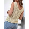 thumbnail image 4 of Women Summer Tank Top Trendy V Neck Crochet Sleeveless Shirts Sweater Vest Beige S, 4 of 7