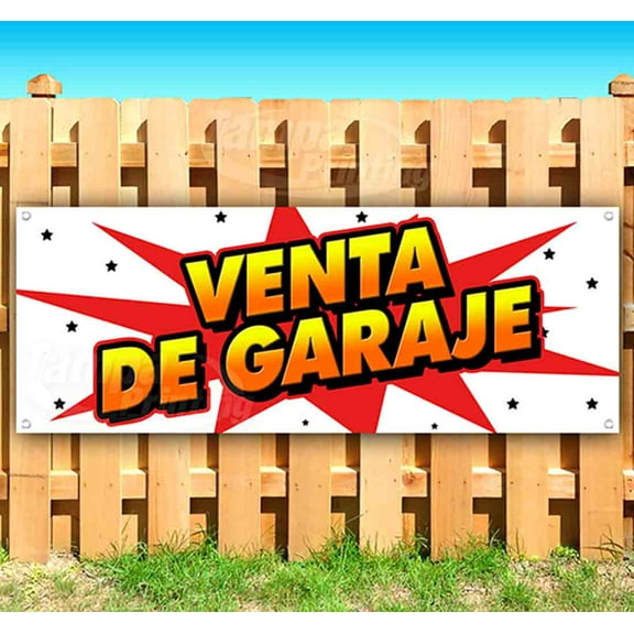 Venta De Garaje 13 oz Vinyl Banner With Metal Grommets