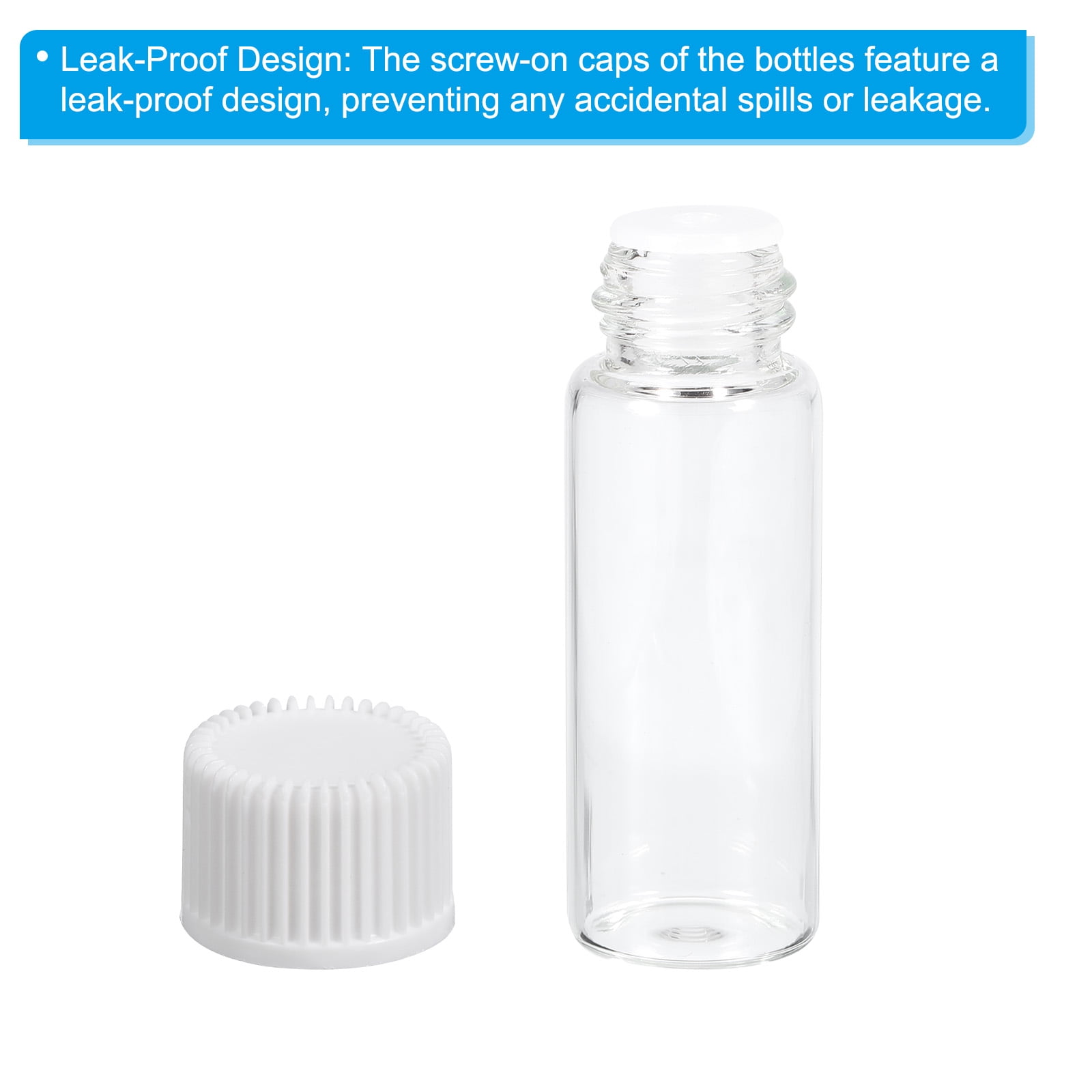 Premium Vials 1/4 Dram Amber Glass Vials - Screw Cap With Orifice Reducer, Pack Of 144