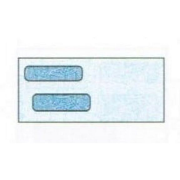 No. 9 DG-2 Double Window Envelopes with Blue Wesco® Inside Security Tint, 3-7/8" x 8-7/8", White 24-lb Paper w Vellum Finish (SFI Certified) - Box of 500 Envelopes