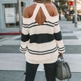 thumbnail image 5 of IROINNID Womens Sweater Round Neckline Pullover Sweater Stripes Comfy Mid-Length Long Sleeve Matching Tops Blouse Knitted Sweater, 5 of 5