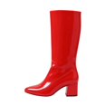 thumbnail image 3 of Willtoo Women's Faux Leather Mid Calf Boots, Pointed Toe Chunky Heel Tall Boots, Elegant Slim Fit Dress Shoes, 3 of 6
