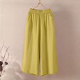 thumbnail image 4 of RPVATI Women's Wide Leg Lounge Capri Pants with Pockets Lightweight High Waisted Loose Trouser Yellow 4XL, 4 of 4