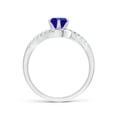 thumbnail image 2 of ANGARA Natural Prong-Set Tanzanite Bypass Ring with Diamond Accents in 14K White Gold for Women (Size-6mm) | December Birthstone, Anniversary, Jewelry Gift for Women | Natural Tanzanite Ring, 2 of 8