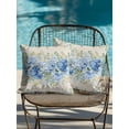 thumbnail image 3 of Outdoor Pillows Waterproof, Blue Spring Floral Throw Pillows with Inserts Included, Hydrangea Eucalyptus Leaves Botanical Rustic Indoor Outdoor Decorative Lumbar Pillow for Bed/Couch 16"x16", 2Pcs, 3 of 8