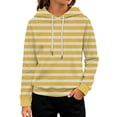 thumbnail image 2 of Teen Girls Horizontal Stripe Hoodies Beach Vacation Play Hooded Pullover Tops Retro Loose Long Sleeve Sweatshirts, 2 of 3