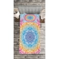 thumbnail image 3 of Ambesonne Ethnic Quilted Bedspread Set 2 Pcs, Fantasy Round, Twin Size, Multicolor, 3 of 4